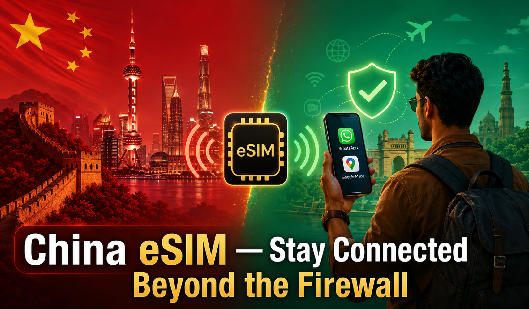 China Mein Internet Kaise Chalaye? Indian Travelers ke liye Complete eSIM + Great Firewall Guide (2026)